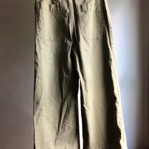 Point Sur Olive Flared Crop Stretch Canvas pants